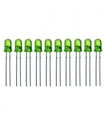 5mm 2V Yeşil Led Paketi - 10 Adet