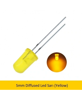 5mm Led Sarı Diyot Diffused 1 Adet