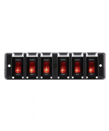 6lı ON-OFF Kırmızı Işıklı Anahtar Switch Panel 12V 16A