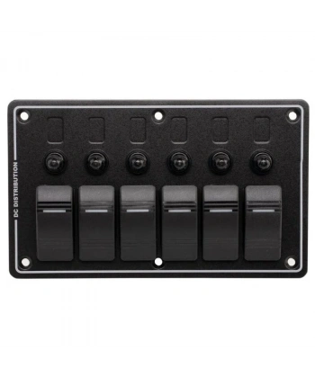 6lı ON-OFF Kırmızı Işıklı Anahtar Switch Panel - Aşırı Akım Korumalı