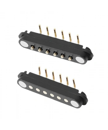 6-Pin 2.54mm 90C Pogo Pin Manyetik Konnektör Takımı