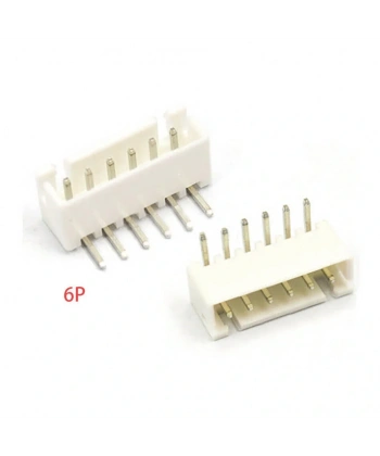 6 Pin JST-XH 2.54 Tunik Konnektör Erkek Eğik 90°