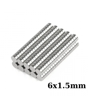 6x1.5mm Neodyum Güçlü Mıknatıs - Neodim Magnet