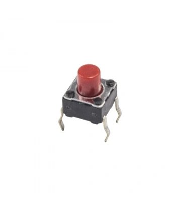 6x6x7mm 4 Pinli Kırmızı Push Buton - Tact Switch