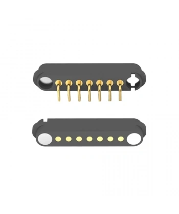 7-Pin 2.54mm 90C Pogo Pin Manyetik Konnektör Takımı