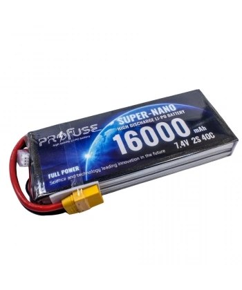 7.4V 2S 16000mAh 40C Lipo Batarya