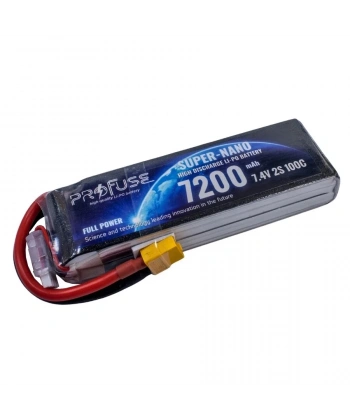 7.4V 2S 7200mAh 100C Lipo Batarya