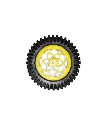 79mm Plastik Arazi Tekerleği - Sarı Plastik Motor Uyumlu