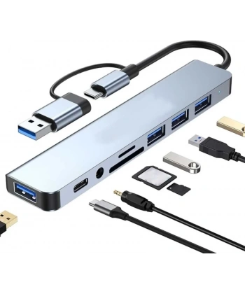 8 Girişli USB Hub Çoklayıcı Dönüştürücü PC Mac Laptop için