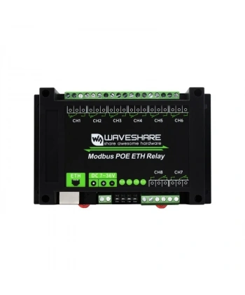 8 Kanallı Ethernet Röle Modülü - Modbus RTU/Modbus TCP Protokolü- PoE Ethernet Port