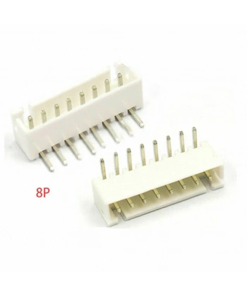 8 Pin JST-XH 2.54 Tunik Konnektör Erkek Eğik 90°