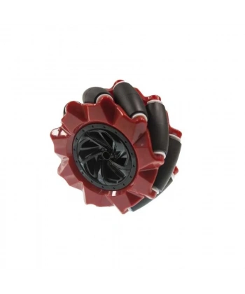 80mm Kırmızı Omni Mecanum Tekerlek - Sol
