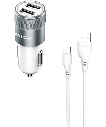 AC-06 2.1A 10 Watt 2xUSB 1mt Mikro Kablolu Araç Şarj Adaptörü