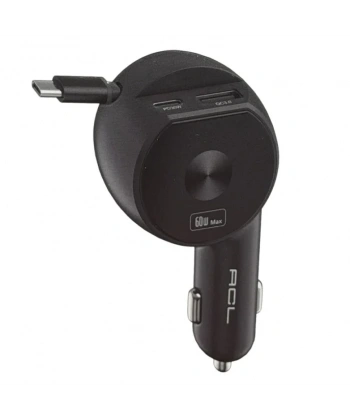 ACC-03 60W 3.4A Kablolu USB-A + USB-C Çift Çıkışlı Araç İçi Şarj