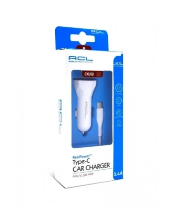 ACL AC-91 2.4A 10W 2xUSB 1mt Type-C Kablolu Araç İçi Şarj Aleti