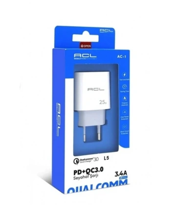 ACL L5 3.4A 25W 1xUSB-A 1xUSB-C Girişli PD Şarj Başlığı