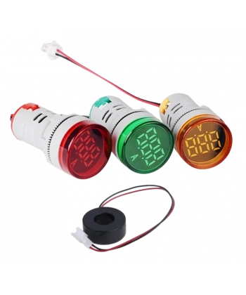 AD22-22A 22mm Dijital Ampermetre 0-100A AC Sarı