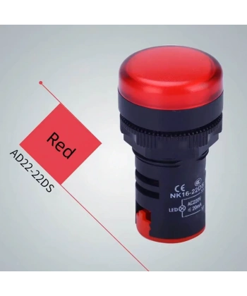 AD22-22DS 22MM Sinyal Lambası Kırmızı 220V