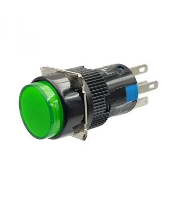 AL6-M 16mm 30V Green Illuminated Momentary Button