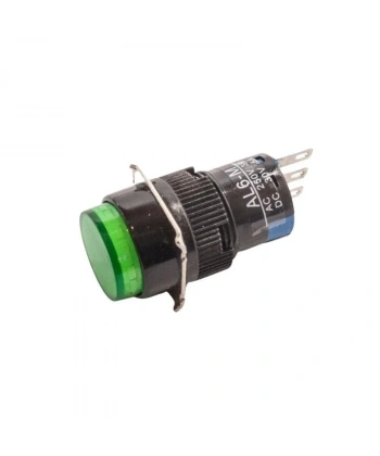 AL6-M 16mm 30V Yeşil Yaylı Buton