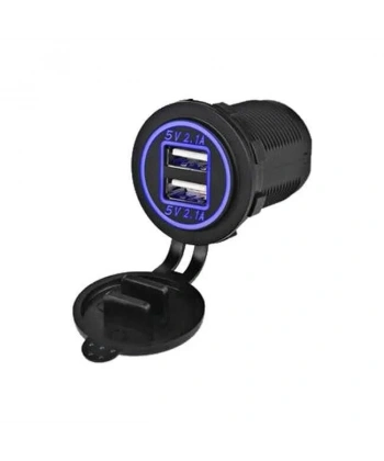 Araç Telefon Şarj Soketi 2li 5V 2.1A Mavi
