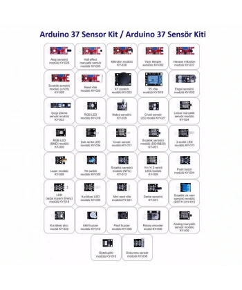 Arduino Uyumlu Sensör Modül Seti-Sensor Kit 37 Parça Plastik Kutulu