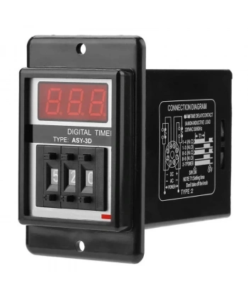 ASY-3D AC 220V Gecikmeli DPDT Dijital Zaman Rölesi - 99.9M