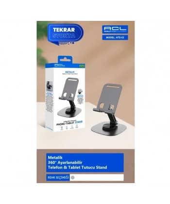 ATD-02 Metalik 360° Ayarlanabilir Telefon Tablet Tutucu Stand