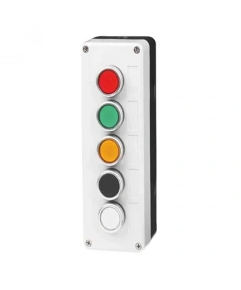 Beşli Push Buton Kutusu - Kırmızı / Yeşil / Sarı / Mavi / Beyaz