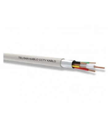 CCTV 2+1 Güvenlik Kamerası Kablosu  1m (1 Coax + 2 x 0.22) (Cu/Al)