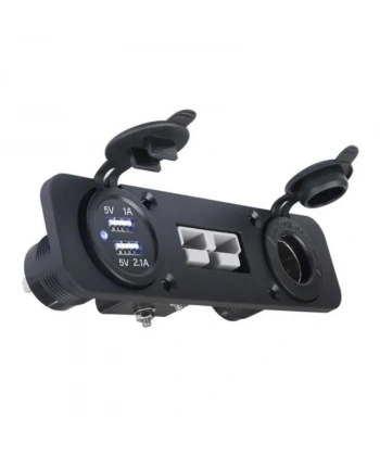 Dişi Araç Çakmaklık ve 2x5V USB Paneli - Anderson Power Soketli