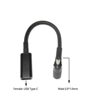 Dişi Type C - Erkek 3.0x1.1mm Jack Dönüştürücü Kablo Tip-C to 3011