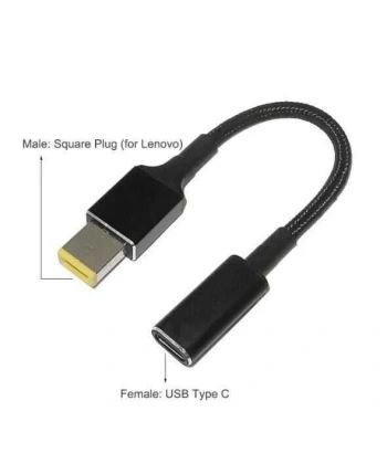 Dişi Type C - Erkek Square Plug Dönüştürücü Kablo Lenovo Uyumlu