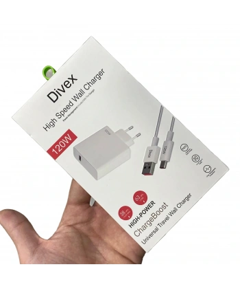 Divex 120W 3A USB Type-C Yüksek Hızlı Şarj Aleti DS-302