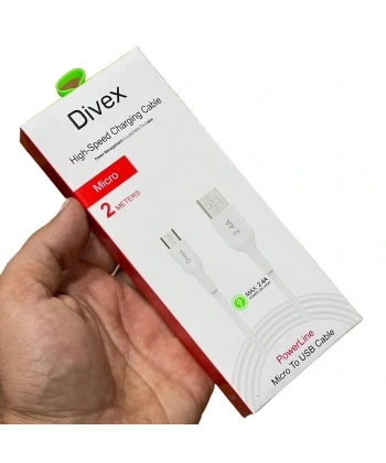 Divex 2.4A Micro USB Hızlı Şarj Data Kablosu 2 Metre DC-120