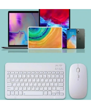 Divex Bluetooth Bağlantılı Şarjlı Mouse Klavye Seti Beyaz DK-10