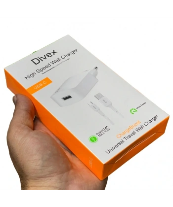 Divex Type-C USB Kablo - Adaptör 2.4A Ev Tipi Şarj Aleti DS-202