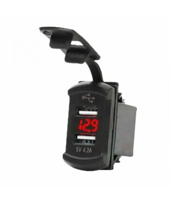 Ekranlı 5V 2.1A Çift Çıkışlı USB Şarj Modülü Kırmızı