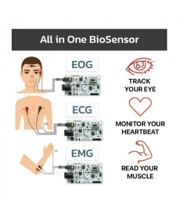 EMG EOG EKG Sensör Kartı (Kas. Göz ve Kalp Sinyalleri Algılama)