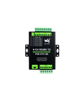 Endüstriyel 4 Kanal RS485 - RJ45 Ethernet Modülü - PoE Ethernet Port (B)