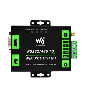 Endüstriyel RS232/RS485ten WiFi ve Ethernete Dönüştürücü Modül - PoE Ethernet Port