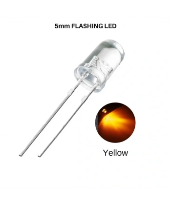 Flaşörlü LED Sarı 2 Bacaklı 5mm