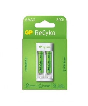 GP 2li 800mAh AAA Şarj Edilebilir Pil + USB Şarj Cihazı
