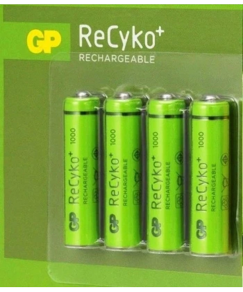 GP ReCyko 1000 mAh AAA Şarj Edilebilir İnce Kalem Pil 4lü Paket