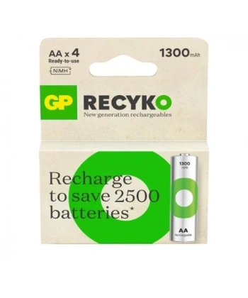 GP Recyko 1300 mAh 4lü Şarjlı AA Kalem Pil