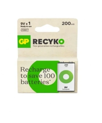 GP Recyko 200 mAh 9V Şarjlı Pil