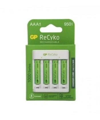 GP ReCyko+ 4lü 950mAh AAA Şarj Edilebilir Pil + USB Pil Şarj Cihazı