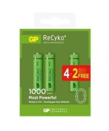 GP ReCyko+ 6lı 1000mAh AAA Şarj Edilebilir Pil