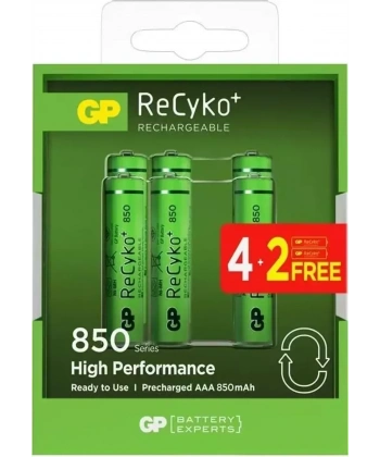 GP Recyko 850 Serisi AAA Şarjlı Pil 4+2