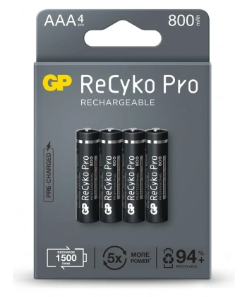 GP Recyko 850 Serisi Pro Siyah AAA Şarjlı Pil 4lü